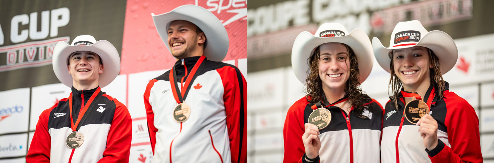 photos of Calgary divers who recently won medals for Canada